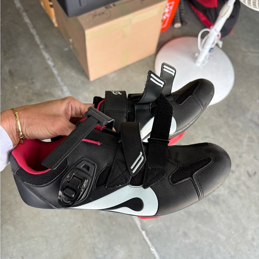 Peloton Black and Red Road Cycling Shoes
